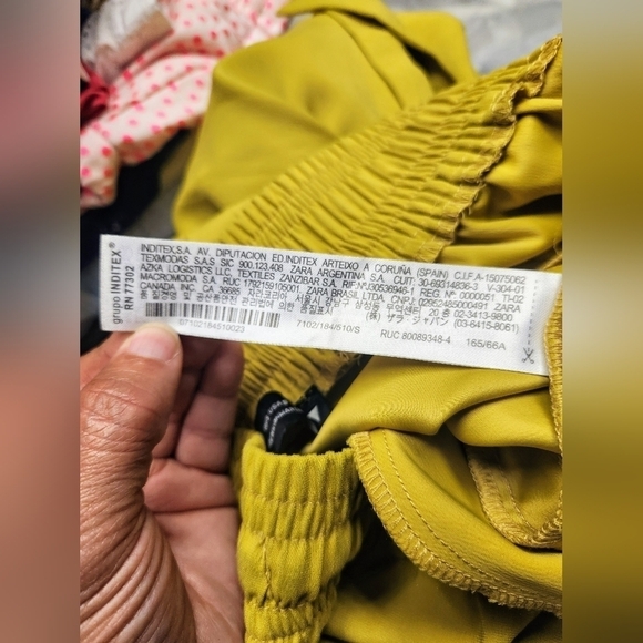 Zara Cropped Loose-fitting Trousers With Tie Elastic Waist In Mustard Size S - Picture 13 of 16